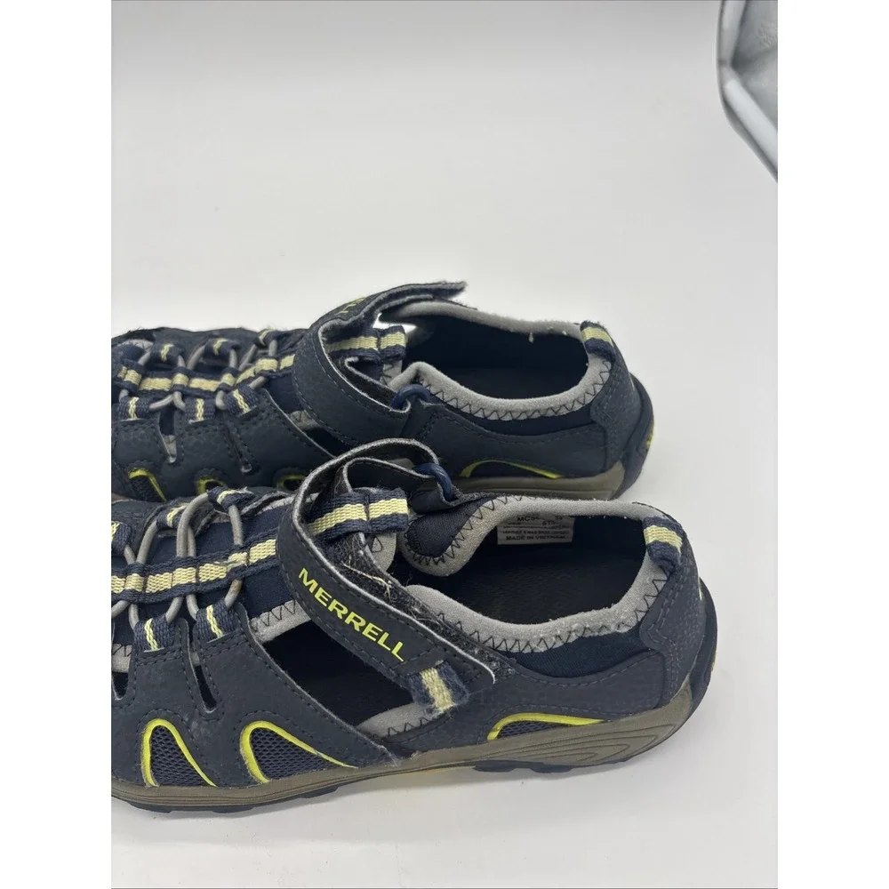 Merrell Hydro Kids Water Sandals Grey Lime Green Size 3 Youth Hiking Shoes